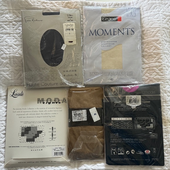 1 LOT of 5 pairs of Stylish Hosiery/Tights, multiple colors, - Picture 2 of 8